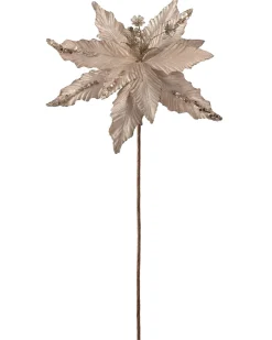 Artificial Poinsettia Flower, Gold, 32 Cm