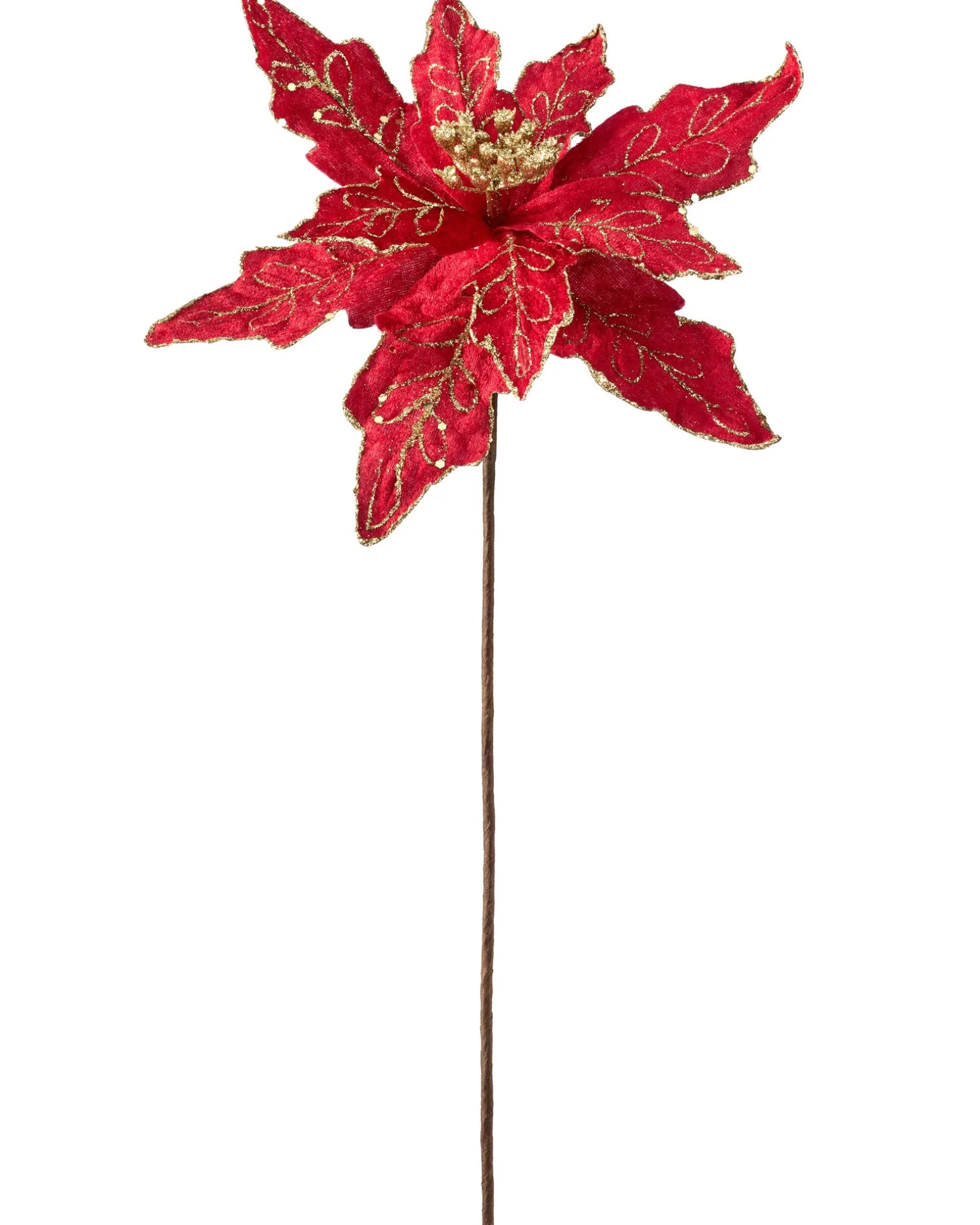 Artificial Poinsettia Flower, Red, 30 Cm