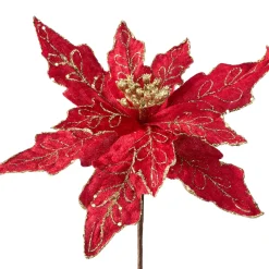 Artificial Poinsettia Flower, Red, 30 Cm