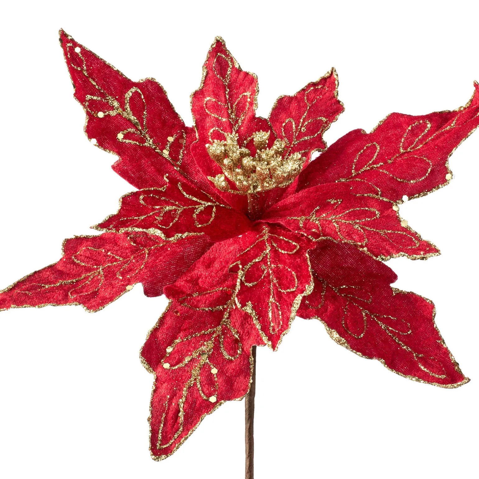 Artificial Poinsettia Flower, Red, 30 Cm