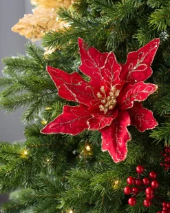 Artificial Poinsettia Flower, Red, 30 Cm