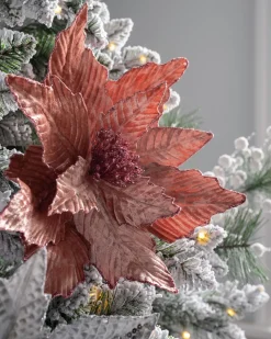 Artificial Poinsettia Flower, Pink, 32 Cm