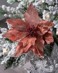 Artificial Poinsettia Flower, Pink, 32 Cm