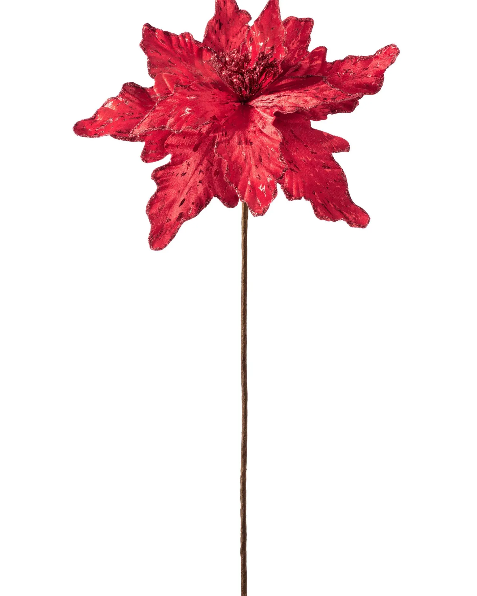 Artificial Poinsettia Flower, Red, 30 Cm