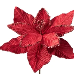 Artificial Poinsettia Flower, Red, 30 Cm