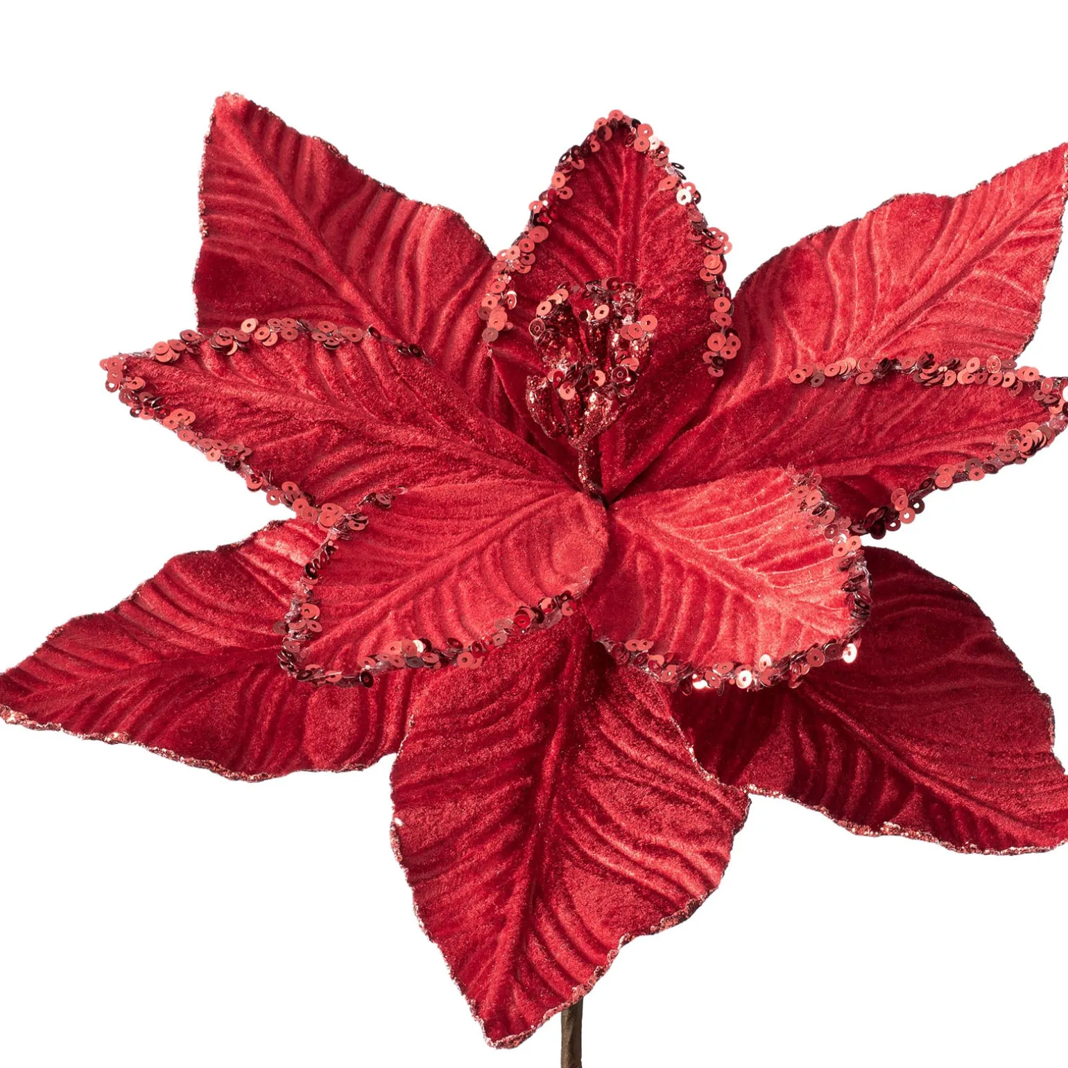 Artificial Poinsettia Flower, Red, 30 Cm