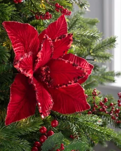 Artificial Poinsettia Flower, Red, 30 Cm