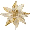 Artificial Poinsettia Flower, Gold, 28 Cm