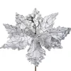 Artificial Poinsettia Flower, White, 32 Cm