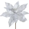 Artificial Poinsettia Flower, White, 34 Cm