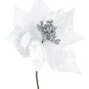 Artificial Poinsettia Flower, White, 26 Cm