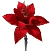 Artificial Red Poinsettia Flower With Clip, 3 Pack, 12 Cm