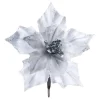 Artificial White Poinsettia Flower With Clip, 3 Pack, 12 Cm