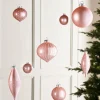 Baby Pink Glass Baubles, 20 Pack