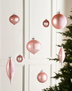 Baby Pink Glass Baubles, 20 Pack