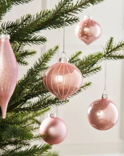 Baby Pink Glass Baubles, 20 Pack