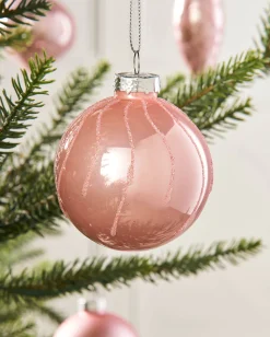 Baby Pink Glass Baubles, 20 Pack