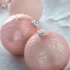 Baby Pink Glass Baubles, 3 Pack, 13 Cm