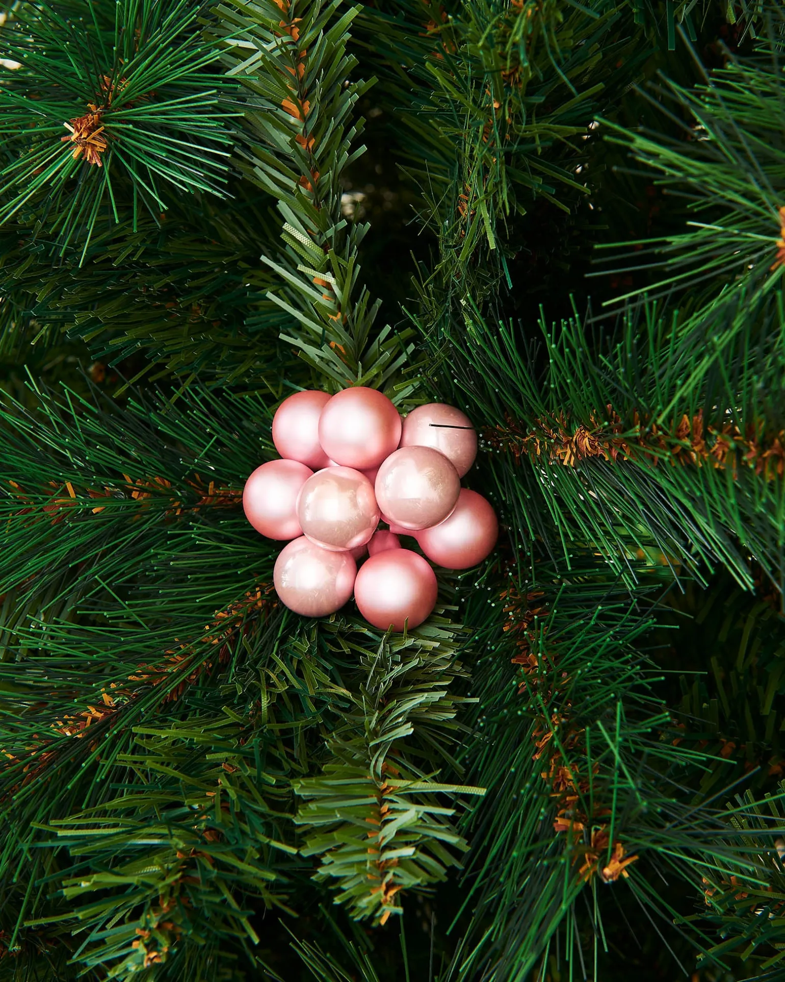 Baby Pink Glass Berry Cluster Baubles, 10 Pack