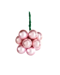 Baby Pink Glass Berry Cluster Baubles, 10 Pack