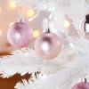 Baby Pink Shatterproof Baubles, 42 Pack, 6 Cm