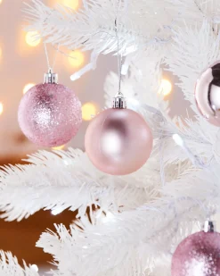 Baby Pink Shatterproof Baubles, 42 Pack, 6 Cm