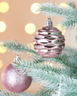 Baby Pink Shatterproof Baubles, 50 Pack, 6 Cm