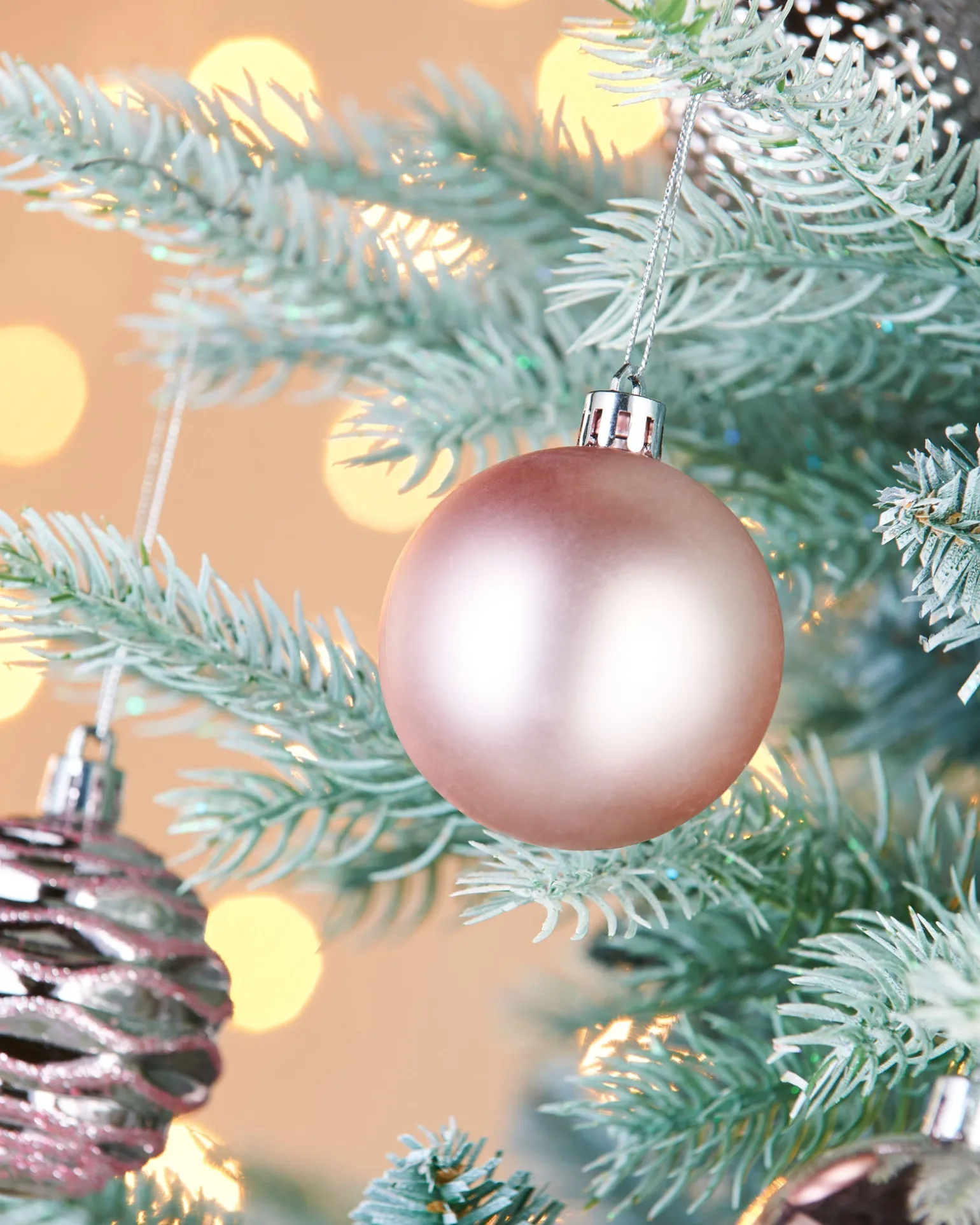Baby Pink Shatterproof Baubles, 50 Pack, 6 Cm