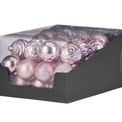 Baby Pink Shatterproof Baubles, 50 Pack, 6 Cm