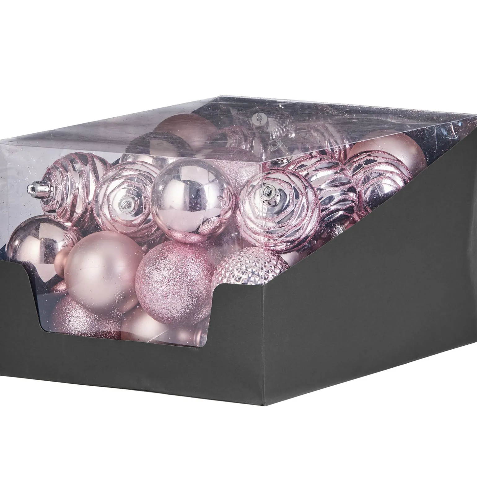 Baby Pink Shatterproof Baubles, 50 Pack, 6 Cm