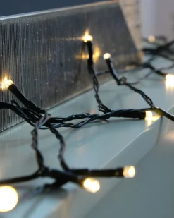Battery Operated Multi-Function 100 LED Light String With Timer, Warm White