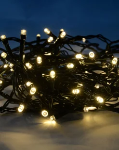 Battery Operated Multi-Function 100 LED Light String With Timer, Warm White