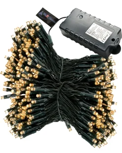 Battery Operated Multi-Function 100 LED Light String With Timer, Warm White