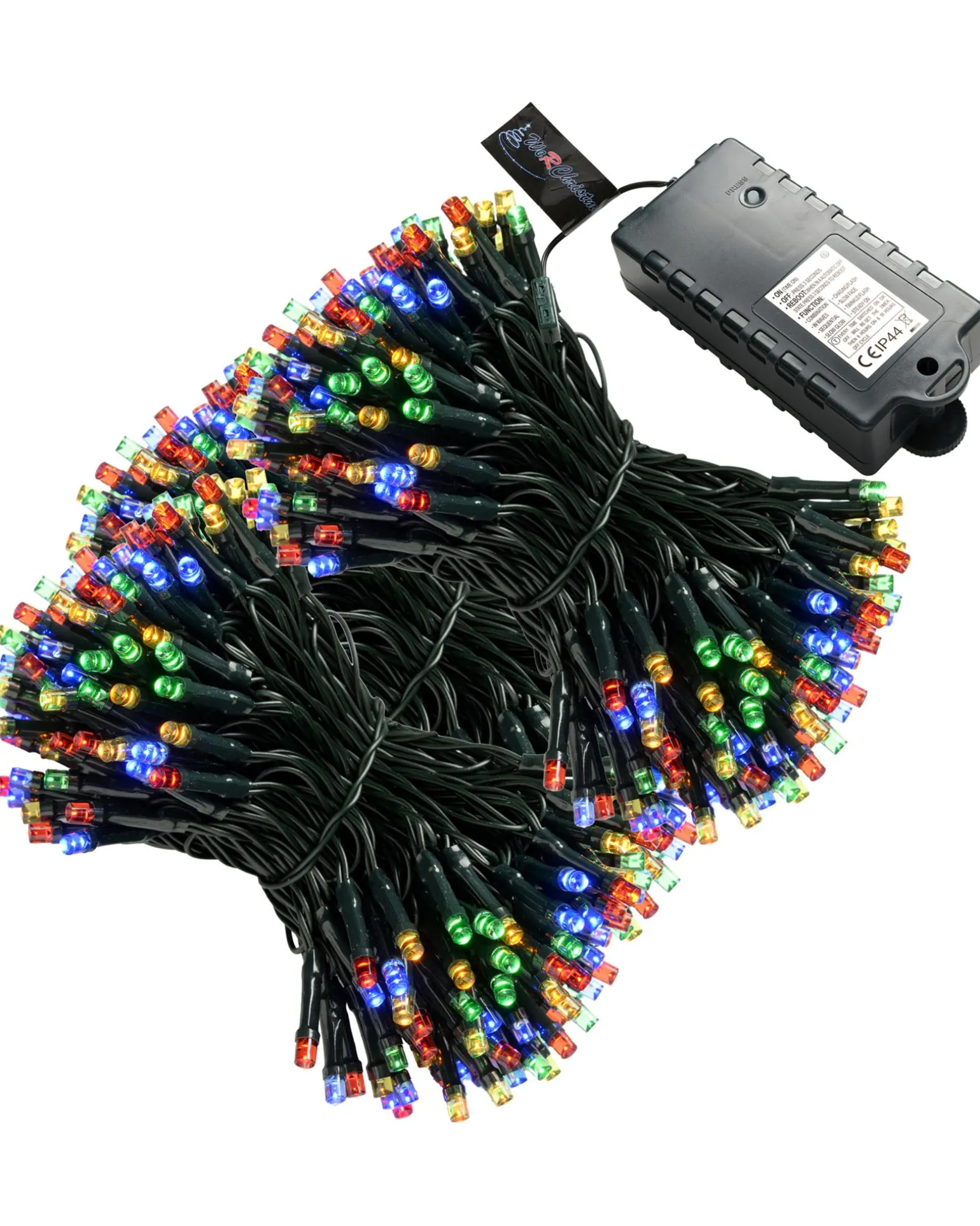 Battery Operated Multi-Function 100 LED Light String With Timer, Multi-Coloured