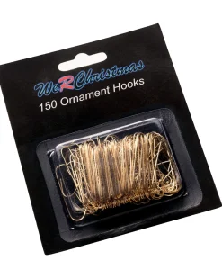 Bauble Ornament Hooks, Gold, Pack Of 150