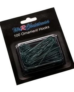Bauble Ornament Hooks, Green, Pack Of 100