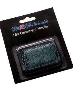 Bauble Ornament Hooks, Green, Pack Of 150