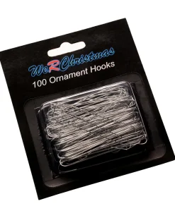 Bauble Ornament Hooks, Silver, Pack Of 100