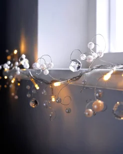 Beaded Garland Light String Decoration With 20 LED Lights, 1.8m, Warm White