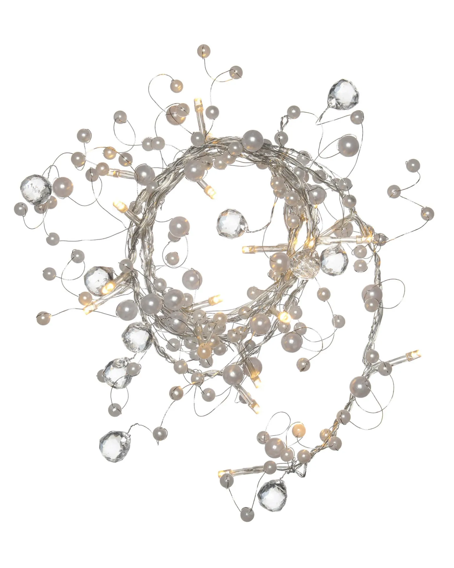 Beaded Garland Light String Decoration With 20 LED Lights, 1.8m, Warm White