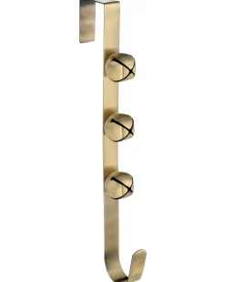 Bells Wreath Door Hanger, Antique Gold, 38 Cm