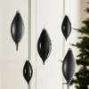 Black Glass Baubles, 5 Pack, 15 Cm
