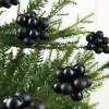 Black Glass Berry Cluster Baubles, 10 Pack