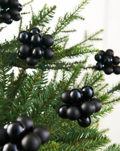 Black Glass Berry Cluster Baubles, 10 Pack
