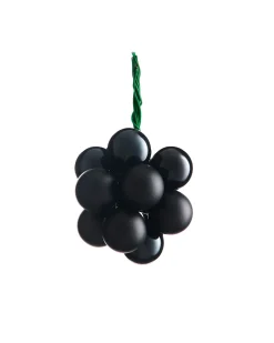 Black Glass Berry Cluster Baubles, 10 Pack