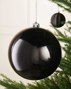 Black Large Gloss Shatterproof Bauble, 20 Cm