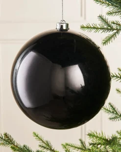 Black Large Gloss Shatterproof Bauble, 20 Cm