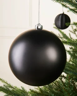 Black Large Matt Shatterproof Bauble, 20 Cm