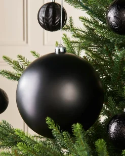 Black Large Matt Shatterproof Bauble, 20 Cm