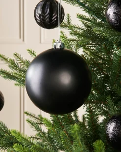 Black Large Matt Shatterproof Bauble, 15 Cm
